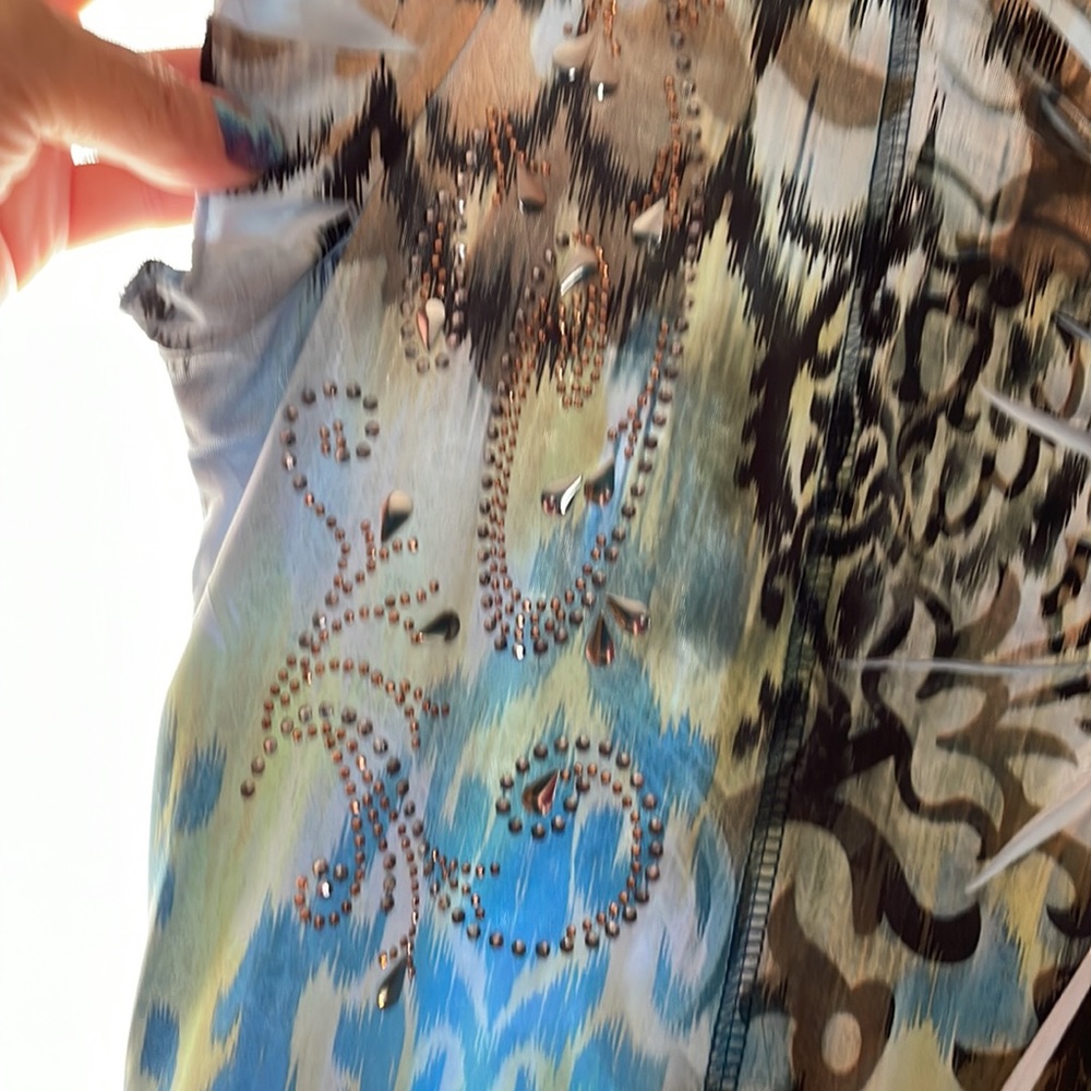 Boho silky blues dress - Picture 3 of 8